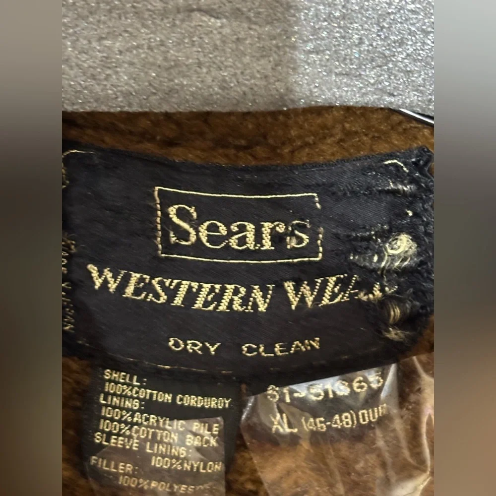 Vintage Sears 70’s Western wear Corduroy Lined Coat Jacket XL​​